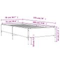 vidaXL Posteľný rám čierny 75x190 cm kompozitné drevo a kov