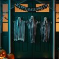 vidaXL Visiaci duch na Halloween 3 ks Čierna 66 x 110 cm Polyester