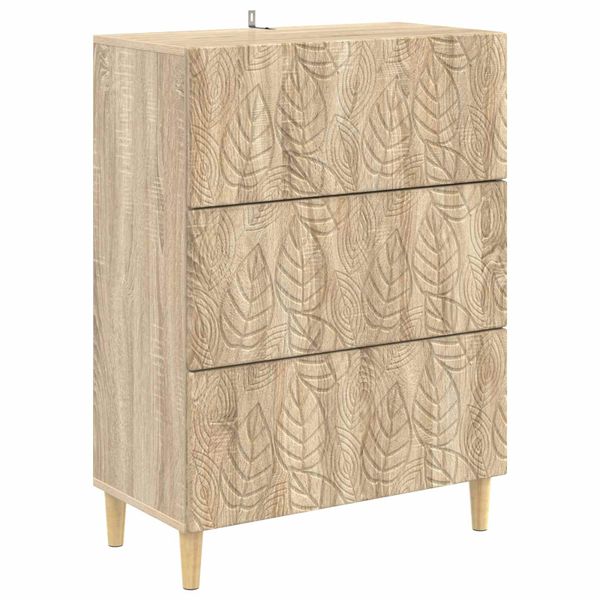 vidaXL Zásuvkový kabinet Dub sonoma 66 x 34,5 x 90 cm Kompozitné drevo