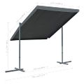 vidaXL Prístrešok s výsuvnou strechou 350x253x196 cm, antracitový