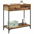 vidaXL Konzolový stôl Staré drevo 75 x 34,5 x 75 cm Kompozitné drevo