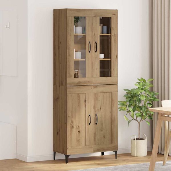 vidaXL Highboard Remeselný dub 69,5 x 34 x 180 cm Kompozitné drevo