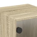 vidaXL Nočné skrinky so sklenenými dverami 2 ks dub sonoma 35x37x35 cm