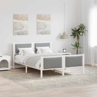 vidaXL Rám postele s čelnou doskou Svetlosivá 160 x 200 cm látka