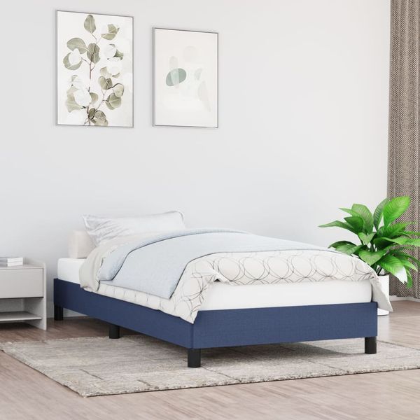 vidaXL Rám postele bez matraca Modrá 100x200 cm Látka