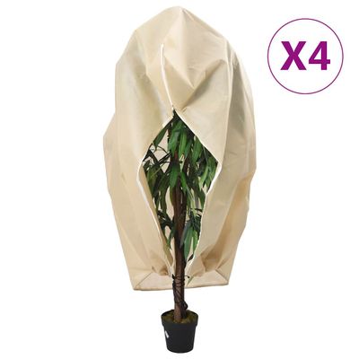 vidaXL Flísové kryty na rastliny so zipsom 4 ks 70 g/m² 3,93x3 m