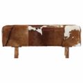 vidaXL Lavica hnedo-biela 110x30x45 cm pravá kozia koža