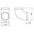 Koleno 90° VENTS 323 - 150mm PVC