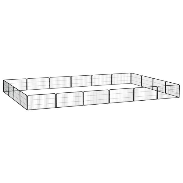 vidaXL Ohrádka pre psov 20 panelov čierna 100x50 cm práškovaná oceľ