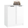 vidaXL Botník lesklý biely 59x35x70 cm spracované drevo