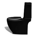 Stojaca toaleta a bidet, čierna, keramika