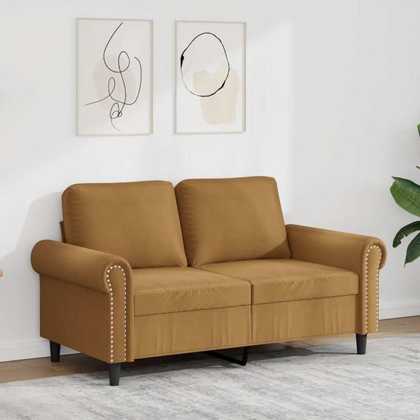 vidaXL 2-miestna pohovka hnedá 120 cm zamat