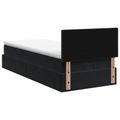 vidaXL Ottoman posteľ s matracom a LED Čierna 100 x 200 cm Zamat