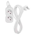 Prodlužovací kabel EMOS P0213 / 3 m / 2 zásuvky / biely / PVC / 1 mm2
