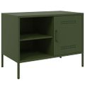 vidaXL TV skrinky 2 ks olivovo-zelené 68x39x50,5 cm oceľ