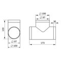 Odbočka T 90° VENTS 131 - 100 mm PVC