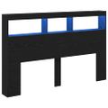 vidaXL Skrinka na čelo postele s LED čierna dub 160x17x102 cm