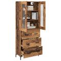 vidaXL Highboard 2 ks Staré drevo 69,5 x 34 x 180 cm Kompozitné drevo