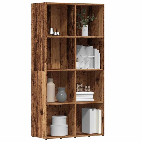 vidaXL knižnica Old Wood 66x30x130 cm Engineered Wood