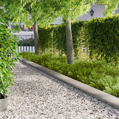 vidaXL Obrubník trávnika 30 ks 102 x 15 x 4 cm Oceľ Strieborná