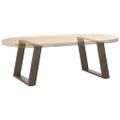 vidaXL Nohy konferenčného stolíka v tvare U, 2 ks, prírodná oceľ, 50 x (42-43) cm, oceľ