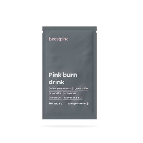 Vzorka Pink burn drink - GymBeam, mango marakuja