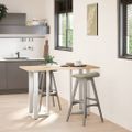 vidaXL Nohy barového stola v tvare T, 2 ks, biele, 50x35x(90-91) cm, oceľové