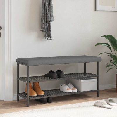 vidaXL Vankúš na lavičku Mikrovlákno Tmavosivá Hĺbka 35 cm