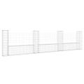 vidaXL Železný gabiónový kôš v tvare U so 4 stĺpmi 380x20x100 cm