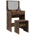 vidaXL Toaletný stolík a stolička dymový dub 60x40x113,5 cm