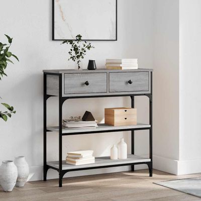 vidaXL Konzolový stolík sivý sonoma 72,5x25x75 cm kompozitné drevo