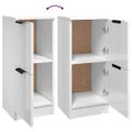 vidaXL Komody 2 ks lesklé biele 30x30x70 cm spracované drevo