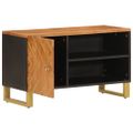 vidaXL TV skrinka hnedo-čierna 80x31,5x46 cm masívne mango