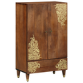 vidaXL Highboard Hnedá 60 x 33 x 100 cm Masívne mango drevo