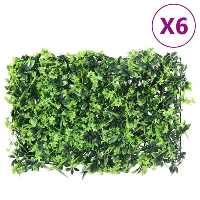 vidaXL Umelý plot z listov 6 ks zelený 40x60 cm