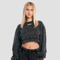 Dámska mikina Cropped Aura Washed Black - GymBeam, veľkosť XL