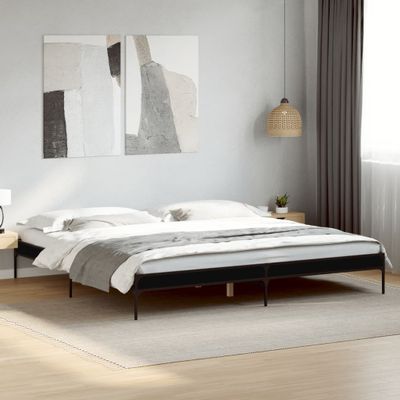 vidaXL Posteľný rám čierny 180x200 cm kompozitné drevo a kov