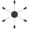vidaXL Závesná lampa s 6 objímkami E27 čierny kov