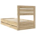 vidaXL Rám postele Sonoma dub 75 x 190 cm Inžinierske drevo