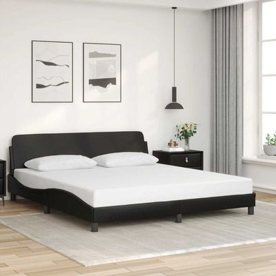 vidaXL Rám postele Dover čierny 180x200 cm umelá koža