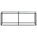 vidaXL Konzolový stolík priehľadný 220x35x75,5 cm tvrdené sklo