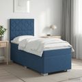 vidaXL Posteľ boxspring s matracom Modrá 100 x 200 cm Látka