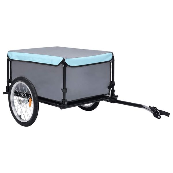 vidaXL Príves na bicykel, sivo modrý 65 kg