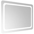 vidaXL Zrkadlo do kúpeľne s LED Priehľadná 80 x 60 cm tvrdené sklo