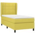 vidaXL Posteľný rám boxspring s matracom zelený 90x200 cm látka