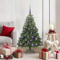 vidaXL Umelý vianočný stromček s 150 LED-i Zelená 120 cm PE a PVC