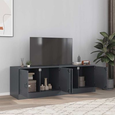 vidaXL TV skrinky 2 ks antracitové 67x39x44 cm oceľ