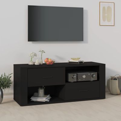 vidaXL TV skrinka čierna 100x35x40 cm spracované drevo