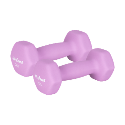 Činky REBEL ACTIVE RBA-2330-2 liatinové neoprénové HEX 2x2kg