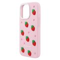 Jahodové puzdro pre iPhone 12 / 12 Pro 6,1" ružová